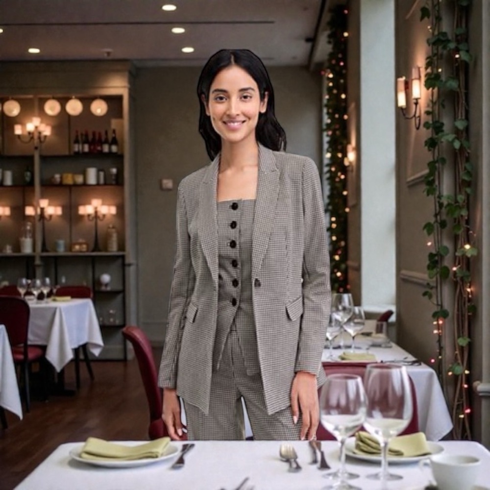Adrianna Papell Houndstooth Stretch Jaquard Jacket - Blazer Style